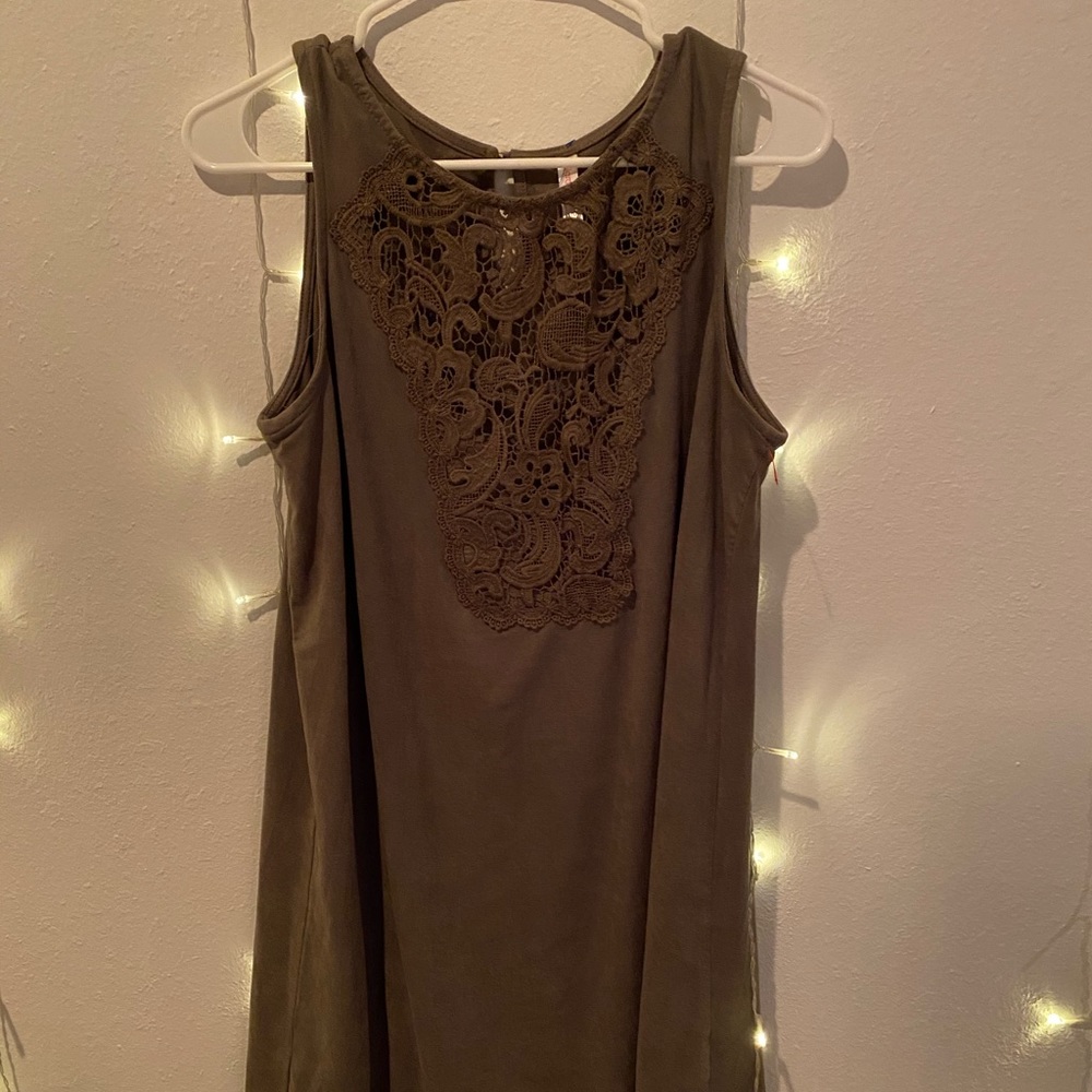 Green suede dress
